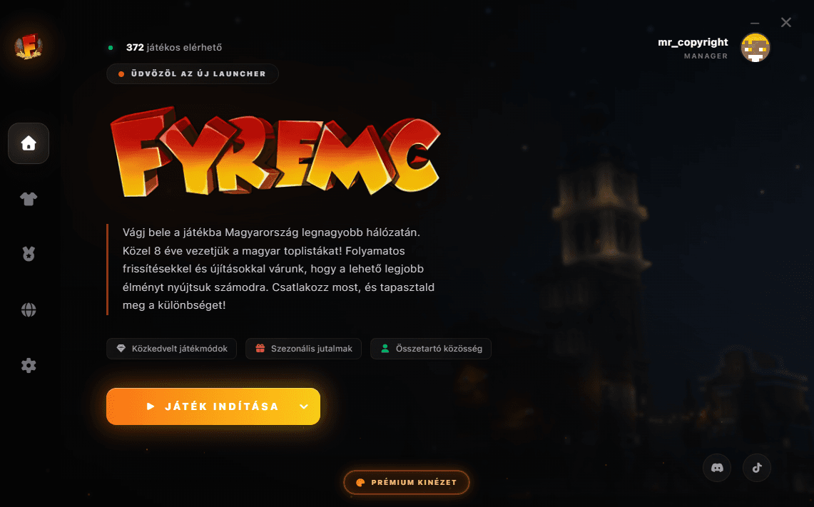 Az új FyreMC launcher